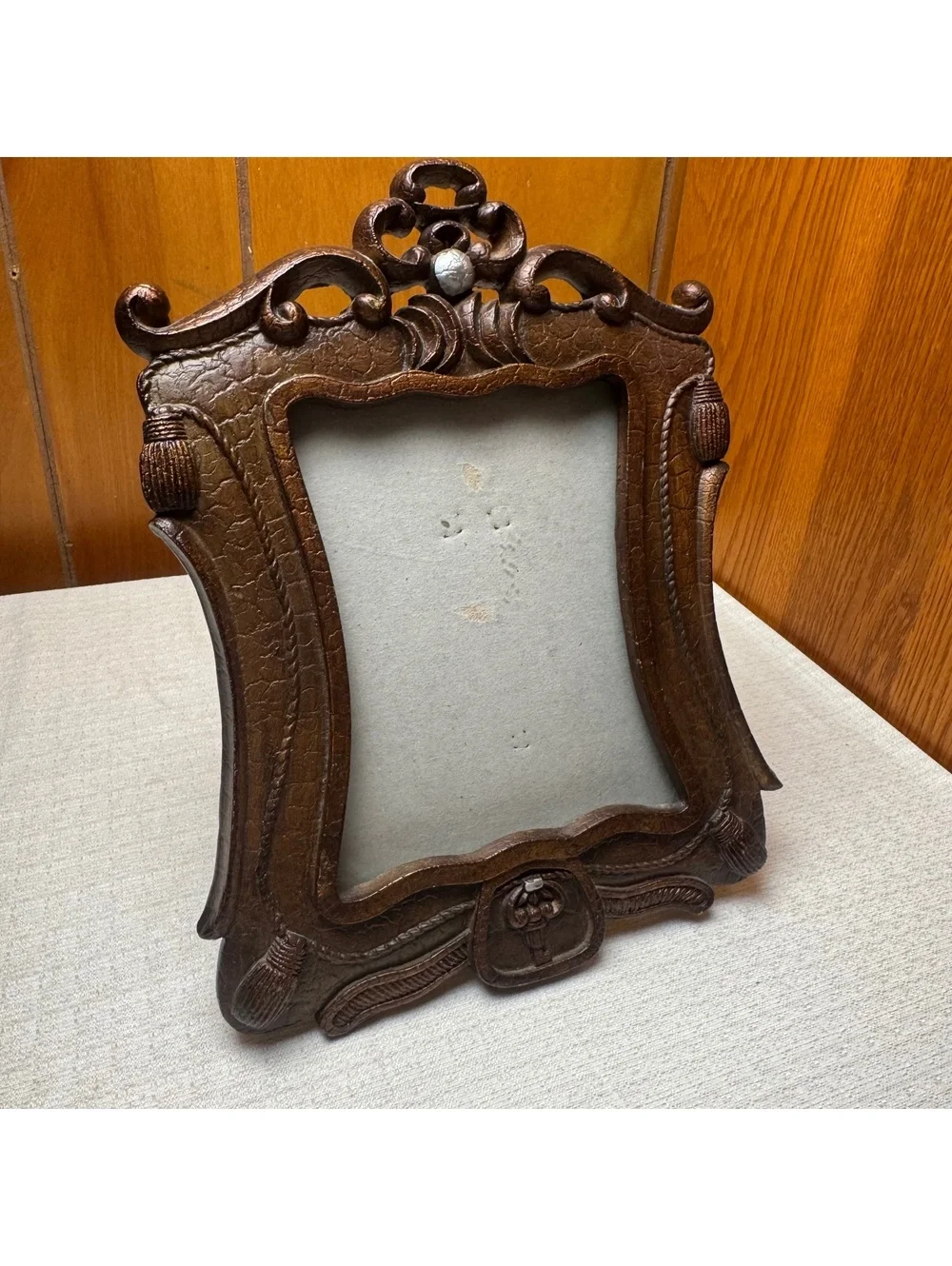 Vintage Baroque Style 5x7 Photo Frame Ornate Brown Resin Tabletop Frame